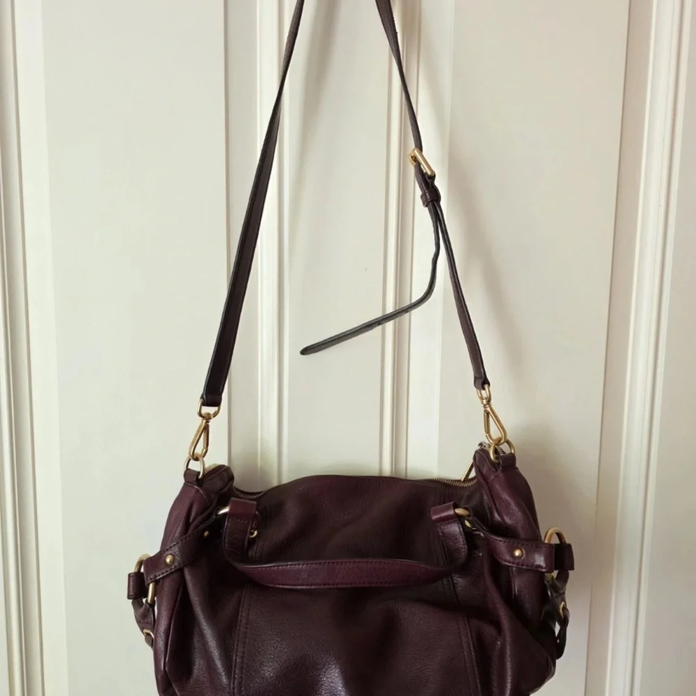 Michael Kors Burgundy Leather Shoulder Bag